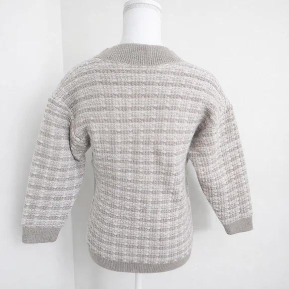 Aritzia Babaton Lacer Cardigan 100% Merino Wool Grey White Tweed Knit Size S - Picture 5 of 11
